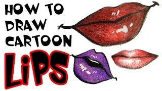 How to draw cartoon lips [upl. by Okihcim]