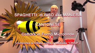 Spaghetti di Riso alla Maniera Cantonese  Cottura in Microonde [upl. by Epilif]