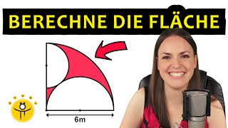 Mathe RÄTSEL Geometrie – Wie groß ist der Flächeninhalt der Kreisfigur [upl. by Aerahs]