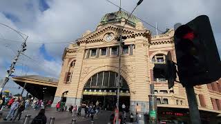 Flinders Street Railway Train Station Melbourne Australia exploreaustraliachannel [upl. by Bandeen]