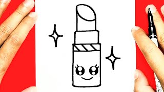 HOW TO DRAW A CUTE LIPSTICK DRAW CUTE THINGS [upl. by Leber]