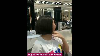 trendy bob haircut 2024  long to short haircut makeover hairtransformation bobhaircut shorts [upl. by Nivrehs]