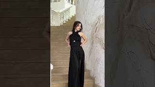 Elegant black fashion outfit elegantstyle stunnig beauty model cute trend shortviral [upl. by Salguod]