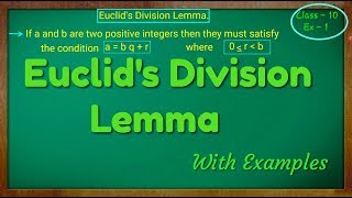 Euclids Division Lemma Class  10th [upl. by Anuahsat606]