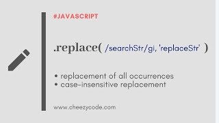 JavaScript String Replace  Case Insensitive [upl. by Kerr532]