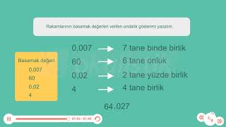 Okulistik  5 Sınıf  Matematik  Ondalık Gösterimde Tam Kısım ve Ondalık Kısım [upl. by Duester]