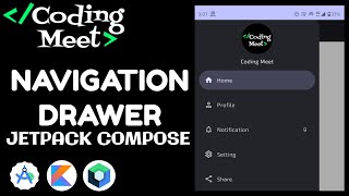 How to Create a Navigation Drawer With Jetpack Compose  Android Studio Tutorial [upl. by Tratner]