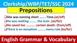 English Grammar and Vocabulary for govt jobs  Preposition  RGM EDUCATION English Class 12 Oclock [upl. by Folsom]