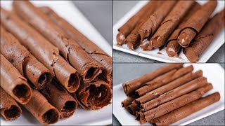 CHOCOLATE WAFER ROLL RECIPE  NO OVEN  NO EGG  EASY CHOCOLATE WAFER RECIPE  NOven [upl. by Antony]