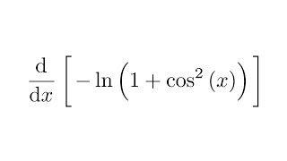 Derivative of ln1cos2x [upl. by Anyr4]