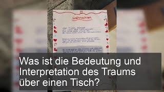 Was ist die Bedeutung und Interpretation des Traums über einen Tisch [upl. by Durrett687]