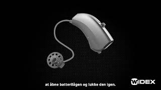 Tænd og sluk af batteridrevet høreapparat BTE og RIC  Widex hearing aids [upl. by Mich]