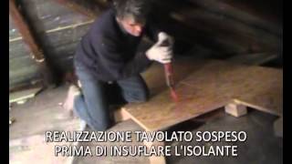 ISOLAMENTO SOTTOTETTO CON CELLULOSA IN FIOCCHI  TAVOLATO [upl. by Analad]