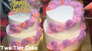 2 फ्लेवर मे बनाया ये 6 पाउंड का केक  Two Tier Cake  Simple Two Tier Cake Design [upl. by Darius824]