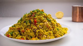 Moroccan Couscous Salad with Chickpeas  Vegan Recipe [upl. by Amaras566]