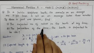 Model 1 MM1 infinityFCFS Numerical Problem 5  Queueing Theory in Operation Research [upl. by Dadivitan]