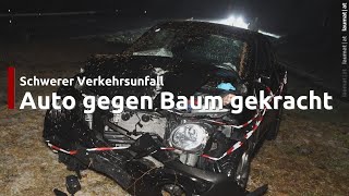 Autolenkerin bei Verkehrsunfall auf Nibelungenstraße bei Waldkirchen am Wesen gegen Baum gekracht [upl. by Lehet]