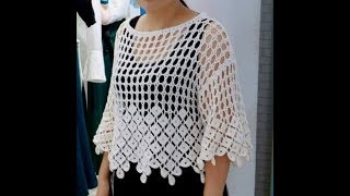 crochet tutorial blusa facil quotMarbellaquot todas las tallas [upl. by Aihsekyw]