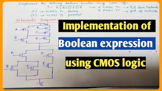 Implementation of boolean function using CMOS logic [upl. by Ardnoyek]