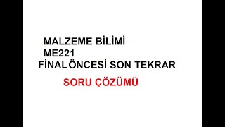 MALZEME BİLİMİ FİNAL SORU ÇÖZÜMÜ [upl. by Obrien961]