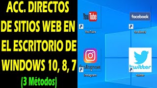 COMO CREAR ACCESOS DIRECTOS DE PAGINAS WEB EN EL ESCRITORIO DE WINDOWS 10 8 7 🚀🔴Actualizado🔴 [upl. by Laban]