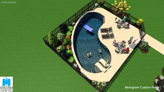 Kidney Shaped salt water pool with Sun shelf Designed by Monogram Custom Pools [upl. by Odysseus]