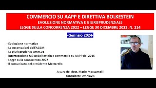 Il commercio su aree pubbliche e la Bolkestein dopo la legge 2412023 1012024 [upl. by Eanej398]