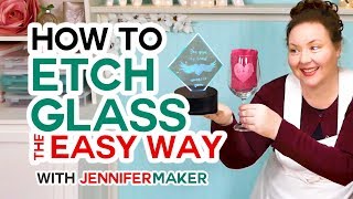 How to Etch Glass the Easy Way Armour Etch amp Vinyl Decals [upl. by Akeret]