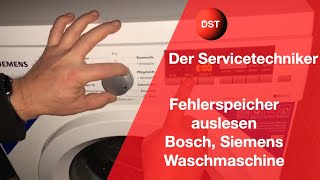 Fehlercodes auslesen BoschSiemens WM14 IQ500 [upl. by Arimaj]