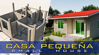 DISEÑO de CASA pequeña  CASA pequeñas y bonita [upl. by Donatelli920]