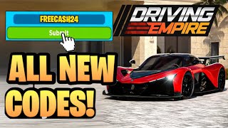 NEW ALL WORKING CODES FOR DRIVING EMPIRE IN AUGUST 2024 ROBLOX DRIVING EMPIRE CODES [upl. by Akinek]