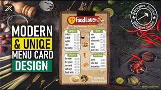 CorelDRAW Tutorial  Restaurant Food Menu Card Design Design in Coreldraw  A4 Size Design [upl. by Yralih]