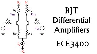 ECE3400 L20 BJT Differential Amplifiers with Ideal Tail Currents Analog Electronics Georgia Tech [upl. by Rolfston425]