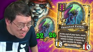 Return to Battlegrounds w INSANE Nguyen Demon Build  Hearthstone [upl. by Arbmik453]