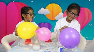 Anno and Miras Balloon BlowUp Experiment Baking Soda and Vinegar Fun AnnoMira [upl. by Sande]