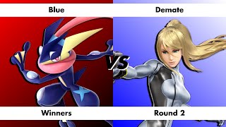 Smash  Respawn 214 Winners Bracket  Blue Greninja vs Demate Zero Suit Samus [upl. by Bettzel]