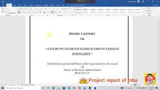 My project report of MBA  how to make a project report  internship report of MBA BBA final year [upl. by Jump]