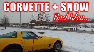 ABANDONED and BURNT Corvette  Attempting A 700 Mile Road Trip In Winter Storm [upl. by Nnailuj687]