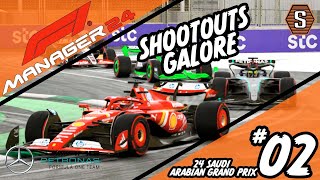 F1 Manager 24 Mercedes Episode 2  Shootouts Galore Saudi Arabia 24 [upl. by Negeam]