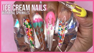 Acrylic Nails Tutorial  Encapsulated Nails  Acrylic Nails with Nail Forms  Real Sprinkles [upl. by Keryt714]