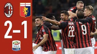 Highlights AC Milan 21 Genoa  Rescheduled Matchday 1 Serie A 20182019 [upl. by Avehsile939]