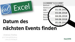 Datum des nächsten Events suchen  AGGREGAT  Excel [upl. by Wandie226]