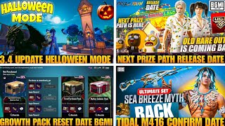 34 Update Helloween Mode  Tidal M416 Confirm Date Bgmi  Growth Pack Reset Date  Next Prize Path [upl. by Adnarim]