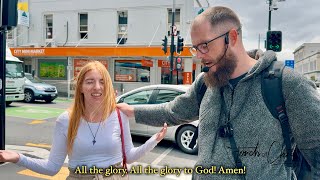 Stirring up demons while street preaching in New Zealand [upl. by Nordek846]