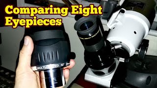 Eight Eyepieces Simulation And Comparison Skywatcher ED80 Pro Series Refracting Telescope [upl. by Attalanta]