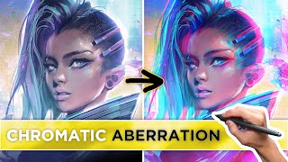 How to add Chromatic Aberration quotGlitchquot Effect in Photoshop Procreate and CSP Shorts [upl. by Xirdnek]