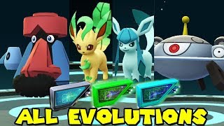 ALL NEW LURE MODULE EVOLUTIONS IN POKEMON GO  LEAFEONGLACEONPROBOPASSMAGNEZONE [upl. by Cardinal]