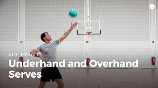 Underhand and overhand serves  Volleyball [upl. by Coltson]