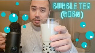 ASMR Matcha Milk BUBBLE TEA Boba Chewing amp Drinking Sounds  Spoon Licking [upl. by Paulson835]