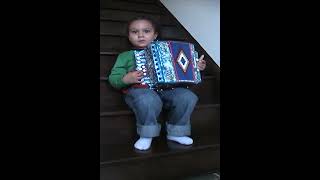 Accordion Solo  A Four year old plays the accordion organetto [upl. by Airym]